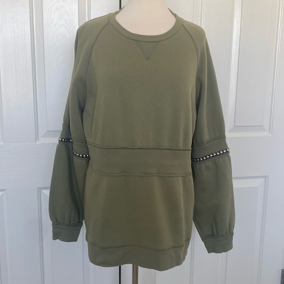 Burberry Sweaters - Burberry Studded Balloon Sleeve Cotton Blend Sweatershirt Size L Made in Italy